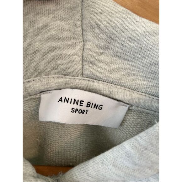 Anine Bing Grey Harvey Hoodie Size Medium - Picture 2 of 7